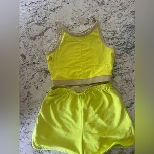 Cara Loren neon yellow set.